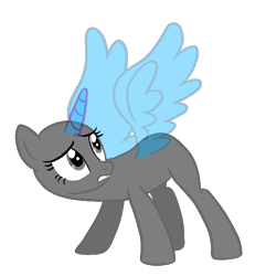 Size: 693x720 | Tagged: safe, artist:intfighter, oc, oc only, species:alicorn, species:pony, g4, alicorn oc, bald, base, eyelashes, horn, looking back, simple background, solo, transparent background, wings, worried