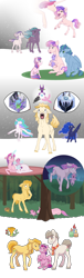 Size: 2000x6600 | Tagged: safe, artist:jackiebloom, idw, character:king sombra, character:princess amore, character:princess cadance, character:princess celestia, character:princess luna, character:radiant hope, character:spike, oc, oc:chanterelle, oc:flicker wick, species:alicorn, species:crystal pony, species:dragon, species:earth pony, species:pegasus, species:pony, species:twinkle eyed pony, species:unicorn, g4, description is relevant, pegasus cadance