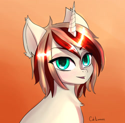 Size: 1842x1813 | Tagged: safe, artist:cali luminos, oc, oc only, oc:blazing bullet, species:pony, species:unicorn, g4, androgynous, androgynous male, brown mane, cute, green eyes, male solo, open mouth, solo
