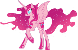 Size: 1600x1024 | Tagged: dead source, safe, artist:doctorxfizzle, character:nightmare moon, character:nightmare pinkie pie, character:pinkie pie, character:princess luna, species:alicorn, species:pony, ethereal mane, fusion, nightmarified, pinkiecorn, simple background, transparent background, xk-class end-of-the-world scenario