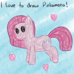 Size: 1000x1000 | Tagged: safe, artist:regxy, character:pinkamena diane pie, character:pinkie pie, ask crossie, crayon, female, solo