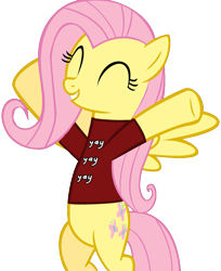 Size: 883x1080 | Tagged: safe, artist:doctorxfizzle, character:fluttershy, clothing, crossover, daniel bryan, shirt, wrestling, wwe