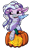 Size: 900x1400 | Tagged: safe, artist:banoodle, character:silverstream, species:farasian kelpie, g4, digital art, halloween, kelpiefied, knife, pumpkin, simple background, solo, species swap, transparent background, your character here