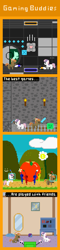 Size: 440x1820 | Tagged: safe, artist:zztfox, character:button mash, character:sweetie belle, 8-bit, female, male, minecraft, pikmin, portal, shipping, straight, sweetiemash