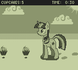 Size: 160x144 | Tagged: safe, artist:zoiby, character:twilight sparkle, species:pony, species:unicorn, female, game boy, mare, monochrome, ms paint, paint tool sai, pixel art, solo, video game