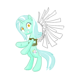 Size: 600x600 | Tagged: safe, artist:hudoyjnik, artist:synch-anon, character:lyra heartstrings, female, solo, wings