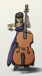Size: 1066x1920 | Tagged: safe, artist:lemondevil, character:octavia melody, species:human, cello, clothing, dress, female, humanized, musical instrument, playing instrument, solo