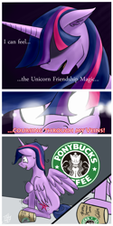 Size: 1000x2000 | Tagged: safe, artist:tlatophat, character:twilight sparkle, character:twilight sparkle (alicorn), species:alicorn, species:pony, caffeine, comic, female, latte, mare, product placement, starbucks