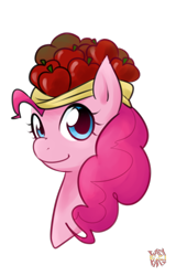 Size: 422x659 | Tagged: safe, artist:norang94, character:pinkie pie, episode:bats!, g4, my little pony: friendship is magic, apple, clothing, female, fruit costume, hat, solo