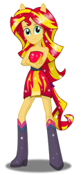 Size: 1504x3216 | Tagged: safe, artist:deannaphantom13, character:sunset shimmer, my little pony:equestria girls, bare shoulders, clothing, dress, female, simple background, sleeveless, solo, strapless, transparent background