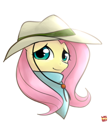Size: 824x931 | Tagged: safe, artist:norang94, character:fluttershy, episode:three's a crowd, g4, my little pony: friendship is magic, bandana, clothing, explorer outfit, female, hat, solo