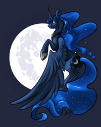 Size: 720x900 | Tagged: safe, artist:casynuf, character:princess luna, female, moon, solo