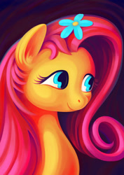 Size: 1400x1981 | Tagged: safe, artist:dahtamnay, character:fluttershy, female, flower, simple background, solo