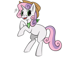 Size: 5000x4000 | Tagged: safe, artist:tlatophat, character:sweetie belle, applejack's hat, clothing, female, hat, solo