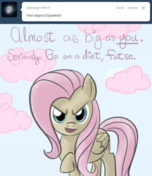 Size: 640x741 | Tagged: safe, artist:giantmosquito, character:fluttershy, ask, ask-equestria, discorded, flutterbitch, tumblr