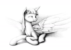 Size: 1980x1400 | Tagged: safe, artist:dahtamnay, character:twilight sparkle, character:twilight sparkle (alicorn), species:alicorn, species:pony, female, mare, monochrome, solo
