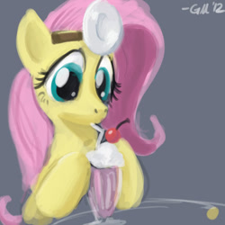 Size: 640x640 | Tagged: safe, artist:giantmosquito, character:fluttershy, drink, food, milkshake