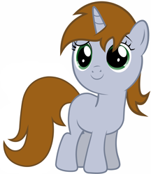 Size: 6039x7000 | Tagged: safe, artist:aborrozakale, oc, oc only, oc:littlepip, species:pony, species:unicorn, fallout equestria, absurd resolution, blank flank, cute, fallout, fanfic, fanfic art, female, filly, foal, hooves, horn, simple background, smiling, solo, white background, younger