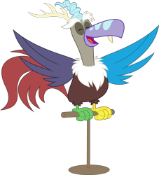 Size: 6000x6603 | Tagged: safe, artist:dasprid, character:discord, species:bird, episode:twilight's kingdom, g4, my little pony: friendship is magic, .svg available, absurd resolution, birdified, discobird, eyes closed, male, simple background, solo, species swap, transparent background, vector