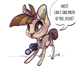 Size: 3000x2600 | Tagged: safe, artist:casynuf, character:featherweight, species:pegasus, species:pony, camera, dialogue, featherbetes, male, solo, speech bubble