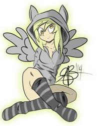Size: 674x868 | Tagged: safe, artist:xxxsketchbookxxx, character:derpy hooves, species:human, clothing, female, hoodie, humanized, simple background, socks, solo, striped socks, transparent background, vector