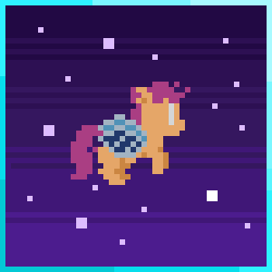 Size: 300x300 | Tagged: safe, artist:zztfox, character:scootaloo, species:bat pony, species:pegasus, species:pony, animated, bat ponified, female, pixel art, race swap, scootabat, solo, student of the night