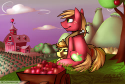Size: 1280x853 | Tagged: safe, artist:noxy, character:big mcintosh, character:braeburn, species:earth pony, species:pony, ship:braemac, applecest, cuddling, evening, gay, incest, male, shipping, snuggling, stallion, sweet apple acres