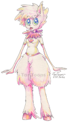 Size: 565x1000 | Tagged: safe, artist:taritoons, oc, oc only, oc:fluffle puff, species:anthro, species:unguligrade anthro, ambiguous facial structure, cute, simple background, skinny, tongue out, transparent background