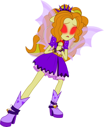 Size: 4988x6070 | Tagged: safe, artist:mit-boy, character:adagio dazzle, equestria girls:rainbow rocks, g4, my little pony: equestria girls, my little pony:equestria girls, .svg available, absurd resolution, boots, female, fin wings, floppy ears, ponied up, red eyes, shoes, simple background, solo, transparent background, vector