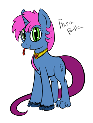 Size: 907x1200 | Tagged: safe, artist:saine grey, oc, oc only, oc:para bella, oc:parabella, species:chimera, species:pony, species:unicorn, cloven hooves, mlpgdraws, simple background, snake eyes, snake tongue, solo, transparent background
