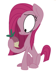 Size: 1068x1359 | Tagged: safe, artist:erudier, artist:skullman777, character:pinkamena diane pie, character:pinkie pie, episode:party of one, g4, my little pony: friendship is magic, color, female, mr. turnip, solo, traditional art