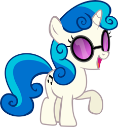 Size: 9315x10000 | Tagged: safe, artist:uxyd, character:dj pon-3, character:sweetie belle, character:vinyl scratch, species:pony, species:unicorn, absurd resolution, color edit, cutie mark, female, filly, foal, fusion, hooves, horn, open mouth, simple background, solo, sunglasses, transparent background, vector