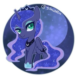 Size: 553x549 | Tagged: safe, artist:sibashen, character:princess luna, chibi, colored pupils, female, solo