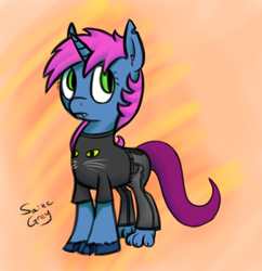 Size: 966x1000 | Tagged: safe, artist:saine grey, oc, oc only, oc:parabella, species:chimera, species:pony, species:unicorn, clothing, cloven hooves, colored sketch, mlpgdraws, snake eyes, solo