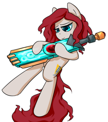 Size: 1095x1247 | Tagged: safe, artist:rivibaes, crossover, ponified, red (transistor), simple background, solo, transistor, white background