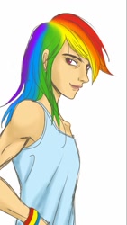 Size: 720x1280 | Tagged: safe, artist:asdf314159265, character:rainbow dash, species:human, female, humanized, solo