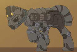 Size: 3653x2465 | Tagged: safe, artist:noxy, oc, oc only, oc:steelhooves, species:earth pony, species:pony, fallout equestria, power armor, steel ranger