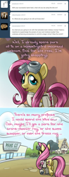 Size: 640x1637 | Tagged: safe, artist:giantmosquito, character:fluttershy, character:gilda, species:griffon, species:pony, ask-dr-adorable, butt, captain clamor, female, mare, plot