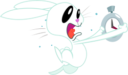 Size: 7000x4094 | Tagged: safe, artist:uxyd, character:angel bunny, absurd resolution, male, simple background, solo, transparent background, vector, watch, white rabbit