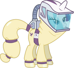 Size: 4342x3994 | Tagged: safe, artist:dasprid, edit, character:rarity, ponyscape, episode:bats!, g4, my little pony: friendship is magic, absurd resolution, female, hazmat suit, simple background, solo, transparent background, vector, vector edit