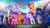 Size: 2560x1440 | Tagged: safe, artist:the-barinade, character:applejack, character:fluttershy, character:pinkie pie, character:princess celestia, character:princess luna, character:rainbow dash, character:rarity, character:spike, character:twilight sparkle, character:twilight sparkle (alicorn), species:alicorn, species:earth pony, species:pegasus, species:pony, species:unicorn, g4, cloud, cloudy, cute, flower, flying, foliage, grass, grass field, group, group photo, group shot, happy, happy birthday mlp:fim, looking at you, mane seven, mane six, mlp fim's tenth anniversary, mountain, mountain range, pose, scenery, smiling, smirk