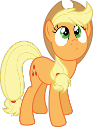 Size: 8369x11382 | Tagged: safe, artist:reginault, character:applejack, species:earth pony, species:pony, episode:the one where pinkie pie knows, g4, my little pony: friendship is magic, .svg available, absurd resolution, female, looking up, simple background, solo, transparent background, vector