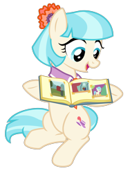 Size: 3750x5000 | Tagged: safe, artist:reginault, character:coco pommel, species:earth pony, species:pony, episode:made in manehattan, g4, my little pony: friendship is magic, .svg available, book, female, simple background, smiling, solo, transparent background, vector