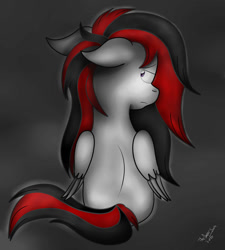 Size: 1024x1138 | Tagged: safe, artist:theartistsora, oc, oc only, oc:thedoctorsora, species:pegasus, species:pony, dark, donut steel, female, mare, original character do not steal, sad, solo