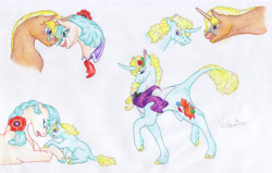 Size: 6296x4000 | Tagged: safe, artist:dawn22eagle, character:coco pommel, character:trenderhoof, oc, oc:valentino, parent:coco pommel, parent:trenderhoof, parents:trenderpommel, species:classical unicorn, species:pony, alternate hairstyle, child, colt, curved horn, foal, leonine tail, male, next generation, offspring, parent, shipping, stallion, straight, trenderpommel