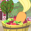 Size: 100x100 | Tagged: safe, artist:foxbeast, character:applejack, animated, apple, ass up, bucket, butt shake, cute, female, food, gif for breezies, jackabetes, picture for breezies, plot, solo, that pony sure does love apples, wiggle