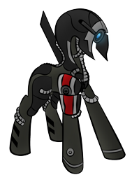 Size: 1216x1606 | Tagged: safe, artist:zomgitsalaura, geth, legion, mass effect, ponified, simple background, transparent background