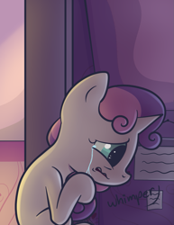 Size: 1005x1300 | Tagged: safe, artist:spikedmauler, character:sweetie belle, anxiety, crying, fear, female, go ask sweetie belle, scared, solo, whimpering