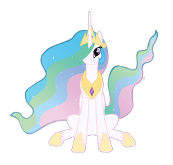 Size: 3431x3269 | Tagged: safe, artist:ocarina0ftimelord, character:princess celestia, species:pony, cute, cutelestia, female, hair over one eye, high res, looking at you, mare, simple background, sitting, smiling, solo, transparent background, vector