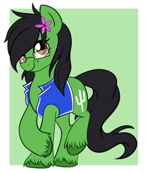 Size: 1024x1195 | Tagged: safe, artist:daydreamsyndrom, oc, oc only, oc:prickly pears, species:earth pony, species:pony, glasses, solo, unshorn fetlocks